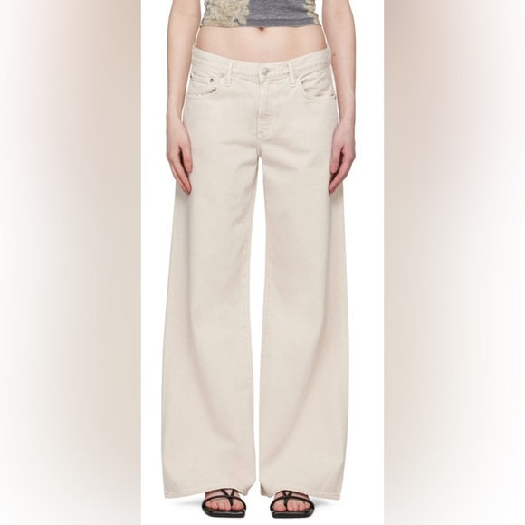 Agolde Cream Wide Leg Jeans - Picture 4 of 4